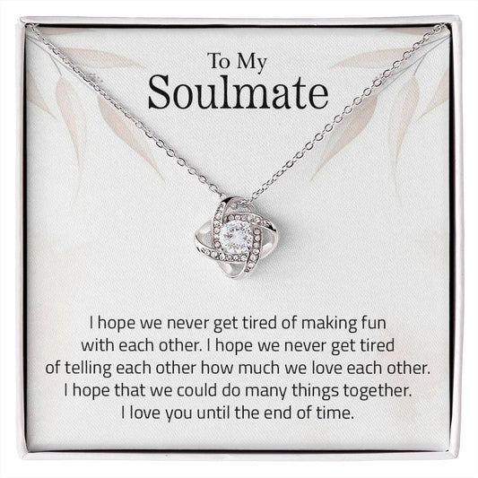 To My Soulmate | I Love You - Love Knot Necklace